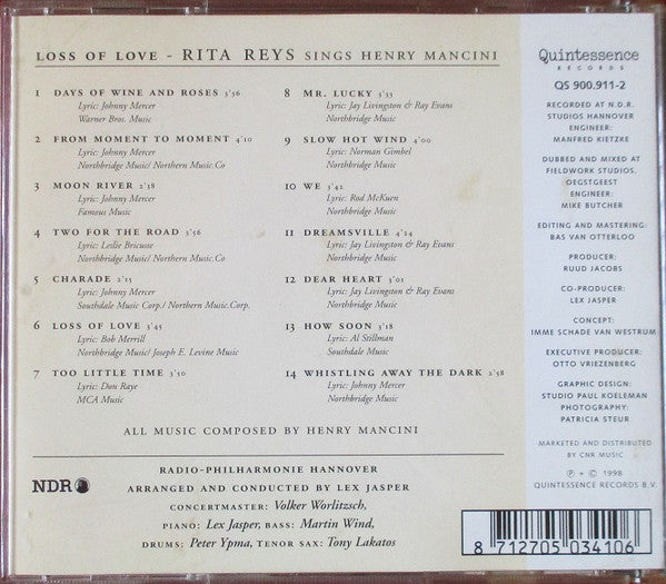Rita Reys : Loss Of Love - Rita Reys Sings Henry Mancini (CD, Album)