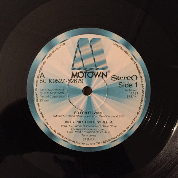Billy Preston & Syreeta : Go For It (12", Single)