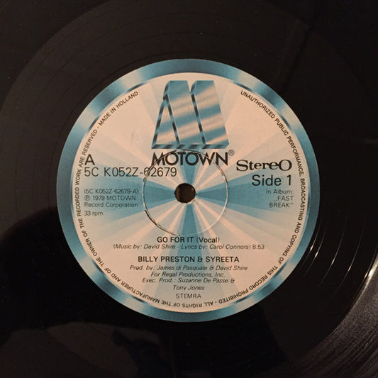 Billy Preston & Syreeta : Go For It (12", Single)