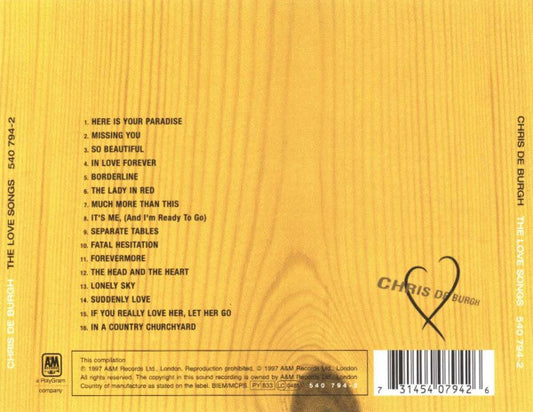 Chris de Burgh : The Love Songs (CD, Comp)