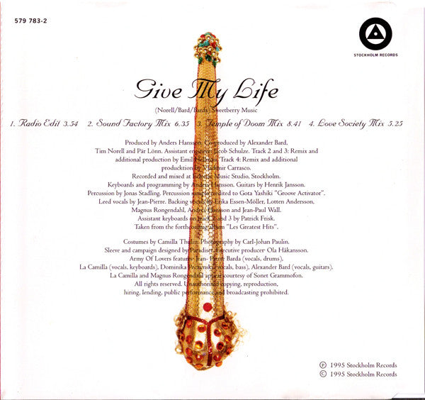 Army Of Lovers : Give My Life (CD, Maxi)