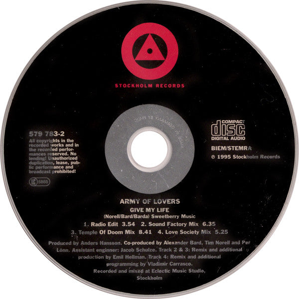 Army Of Lovers : Give My Life (CD, Maxi)
