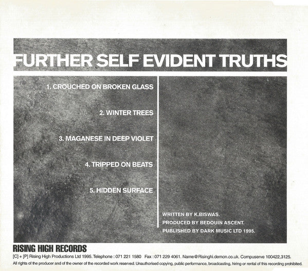 Bedouin Ascent : Further Self Evident Truths (CD, EP)