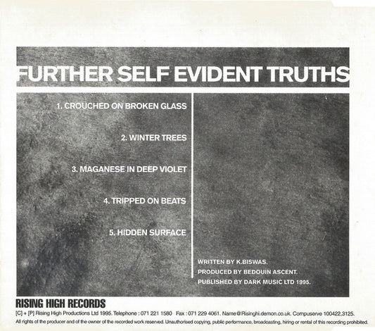 Bedouin Ascent : Further Self Evident Truths (CD, EP)