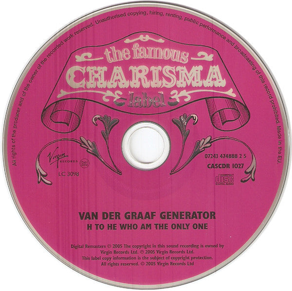 Van Der Graaf Generator : H To He, Who Am The Only One (CD, Album, RE, RM)
