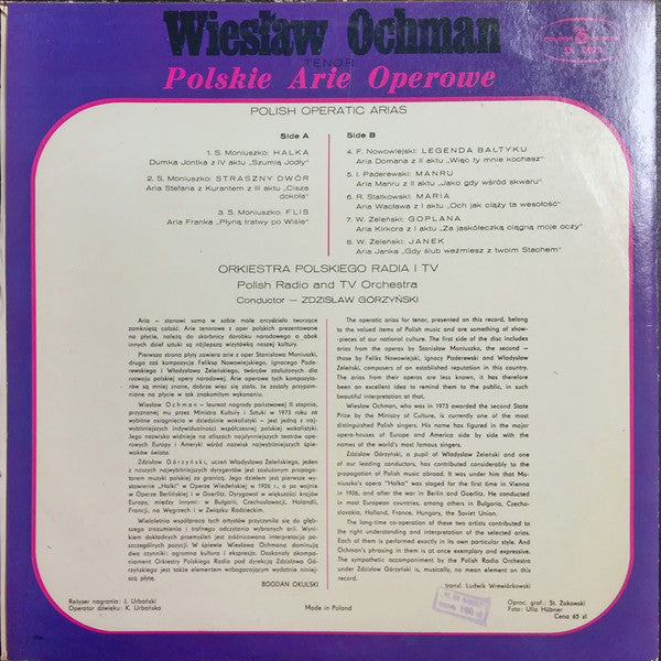 Wiesław Ochman : Polskie Arie Operowe (LP, Album)