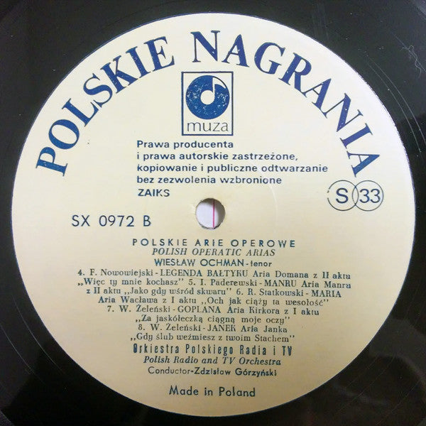 Wiesław Ochman : Polskie Arie Operowe (LP, Album)