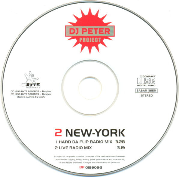 DJ Peter Project : 2 New-York (CD, Single, Car)