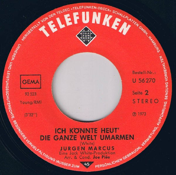 Jürgen Marcus : Ein Festival Der Liebe (7", Single)