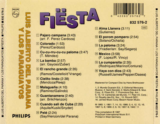 Luis Alberto del Parana y Los Paraguayos : Fiësta (CD, Comp)