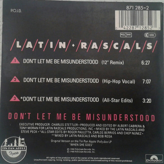 The Latin Rascals : Don't Let Me Be Misunderstood (CD, Single, Car)