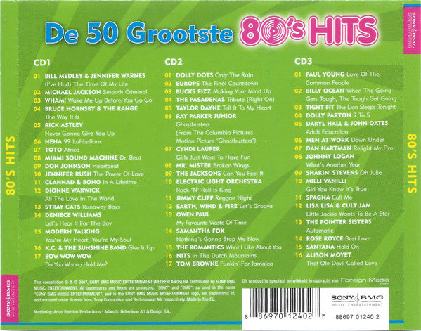 Various : De 50 Grootste 80's Hits (3xCD, Comp)