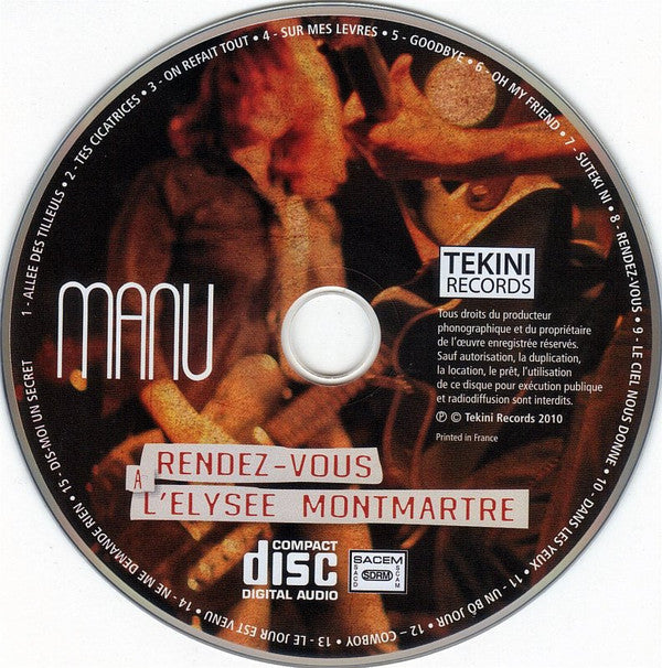 Manu (31) : Rendez-Vous à l'Élysée Montmartre (DVD-V + CD)