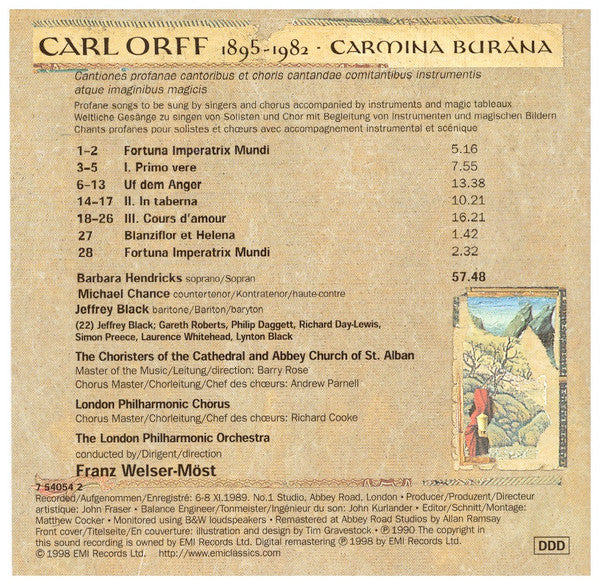 Carl Orff : Carmina Burana (CD, Album)