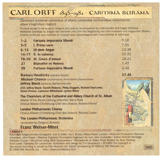 Carl Orff : Carmina Burana (CD, Album)