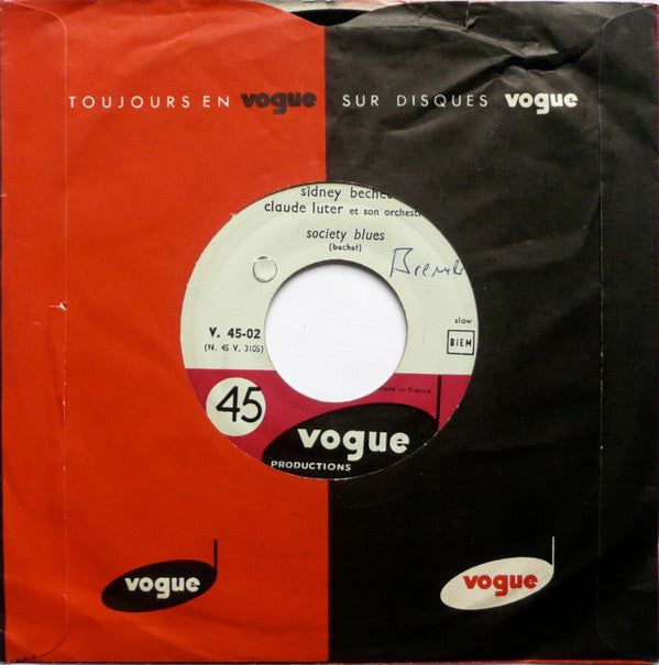 Sidney Bechet & Claude Luter Et Son Orchestre : Society Blues / Summertime (7", Single, Mono)