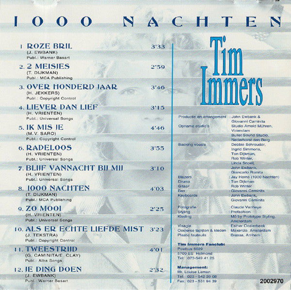 Tim Immers : 1000 Nachten (CD, Album)