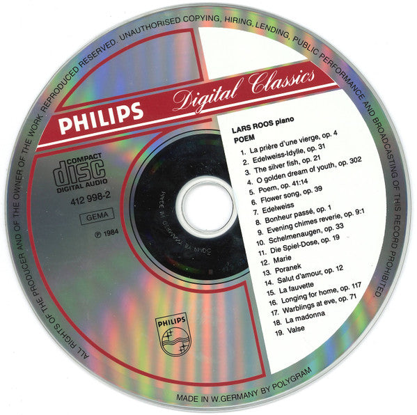 Lars Roos : Poem (CD, Album, RE)