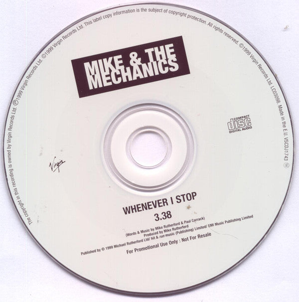 Mike & The Mechanics : Whenever I Stop (CD, Single, Promo)