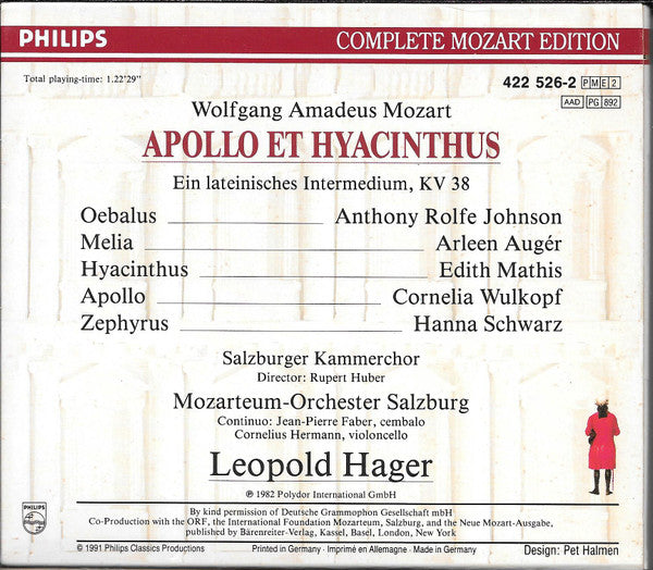 Wolfgang Amadeus Mozart : Apollo Et Hyacinthus (2xCD, Album, RE + Box, Sli)