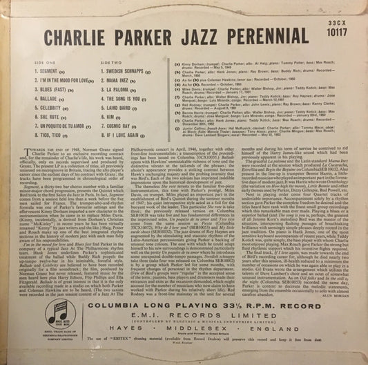 Charlie Parker : Jazz Perennial (LP, Album, Mono)
