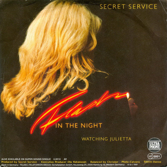 Secret Service : Flash In The Night (7", Single)