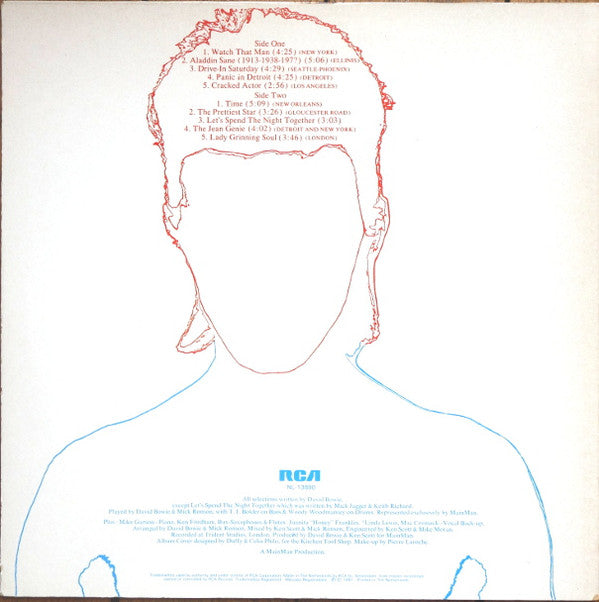 David Bowie : Aladdin Sane (LP, Album, RE)