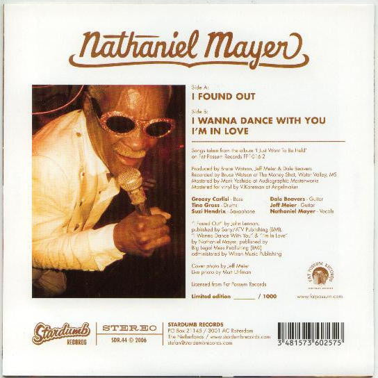 Nathaniel Mayer : I Found Out (7", Single, Ltd)