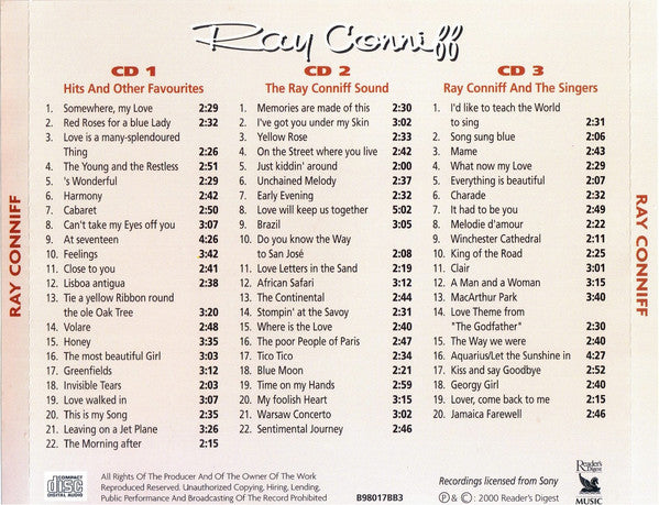 Ray Conniff : Meesters Van De Sfeermuziek (3xCD, Comp)