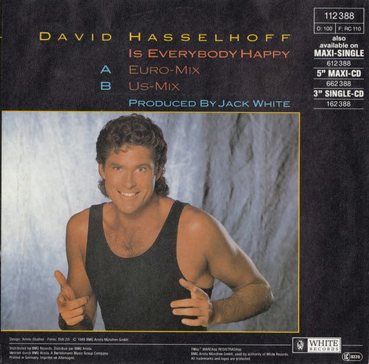 David Hasselhoff : Is Everybody Happy (7", Single)