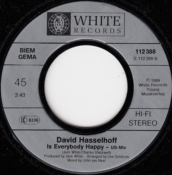 David Hasselhoff : Is Everybody Happy (7", Single)