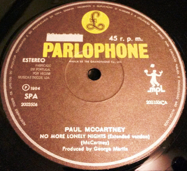 Paul Mccartney : No More Lonely Nights (12", Maxi)