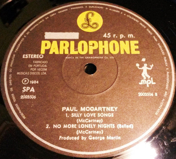 Paul Mccartney : No More Lonely Nights (12", Maxi)