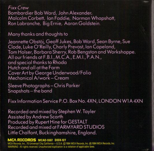The Fixx : Phantoms (CD, Album)