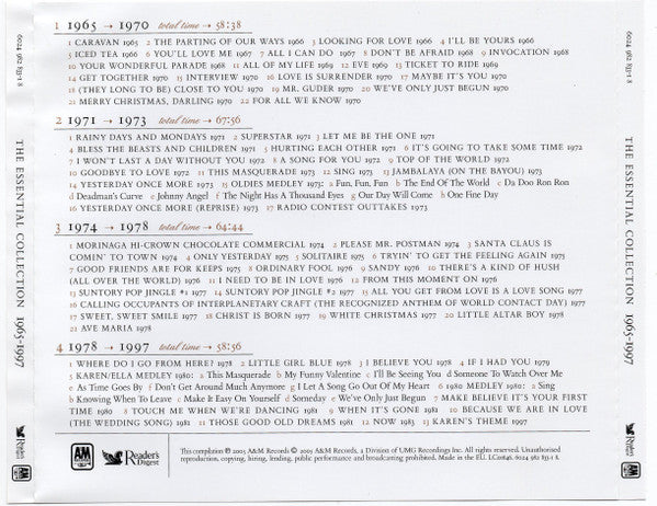 Carpenters : The Essential Collection (1965 - 1997) (4xCD, Comp, RE)
