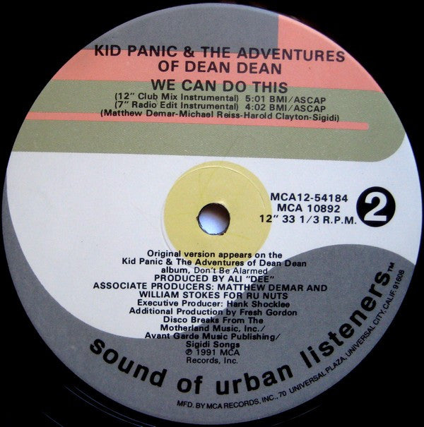 Kid Panic & The Adventures Of Dean Dean : We Can Do This (12")