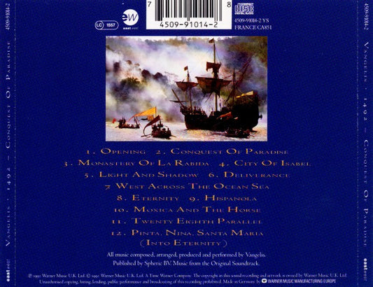 Vangelis : 1492 – Conquest Of Paradise (Music From The Original Soundtrack) (CD, Album, RE)