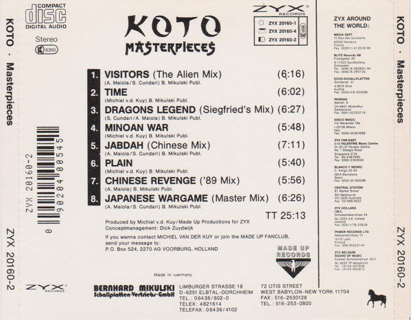 Koto (2) : Masterpieces (CD, Album)