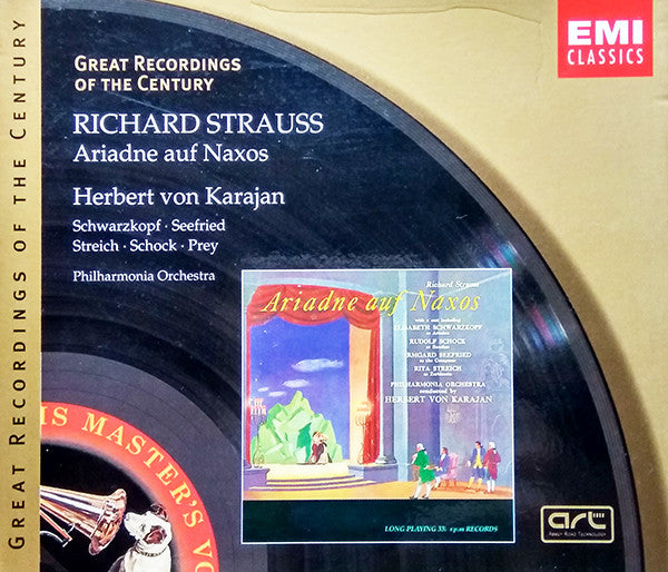 Richard Strauss - Elisabeth Schwarzkopf · Irmgard Seefried · Rita Streich · Rudolf Schock · Hermann Prey · Philharmonia Orchestra · Herbert von Karajan : Ariadne Auf Naxos (2xCD, Album, Mono, RM + Box)