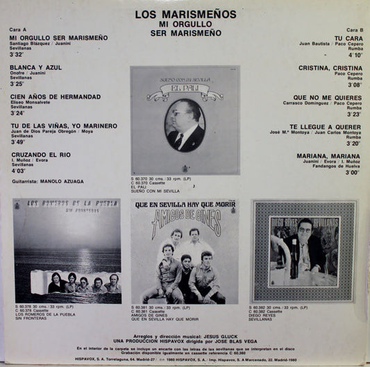 Los Marismeños : Mi Orgullo Ser Marismeño (LP, Album)