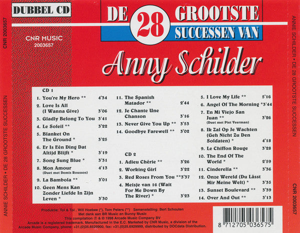 Anny Schilder : De 28 Grootste Successen Van Anny Schilder (2xCD, Comp)