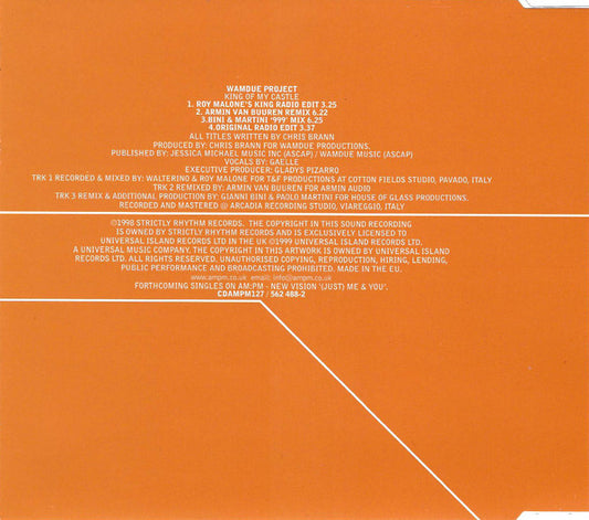 Wamdue Project : King Of My Castle (CD, Single)