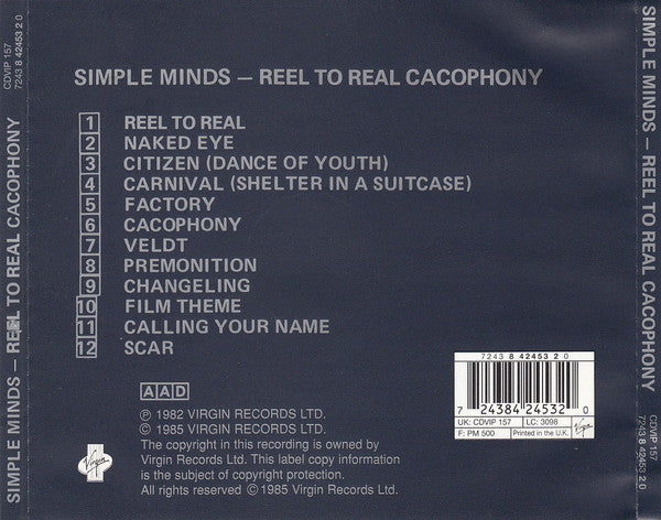 Simple Minds : Real To Real Cacophony (CD, Album, RE)