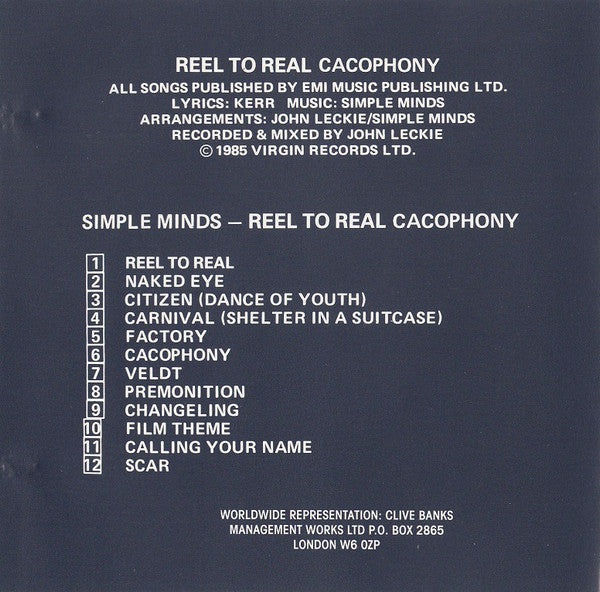 Simple Minds : Real To Real Cacophony (CD, Album, RE)