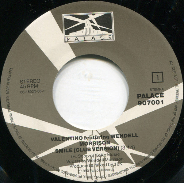 Valentino (5) Featuring Wendell Morrison : Smile (7", Single)