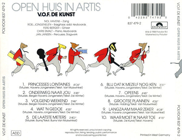 VOF De Kunst : Open Huis In Artis (CD, Album)