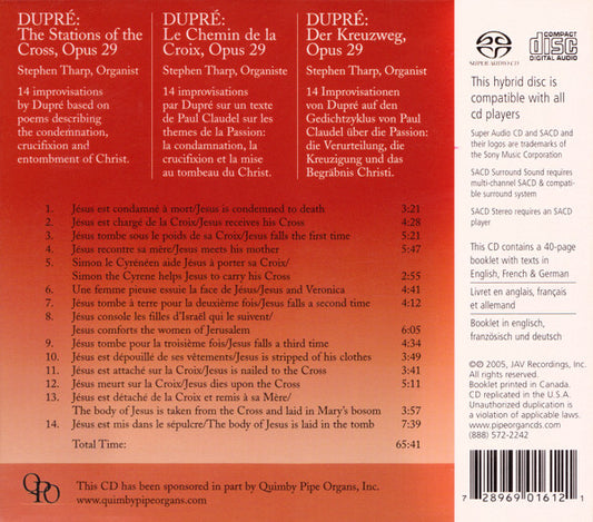 Marcel Dupré - Stephen Tharp : The Stations Of The Cross, Opus 29 (SACD, Hybrid, Multichannel, Album)