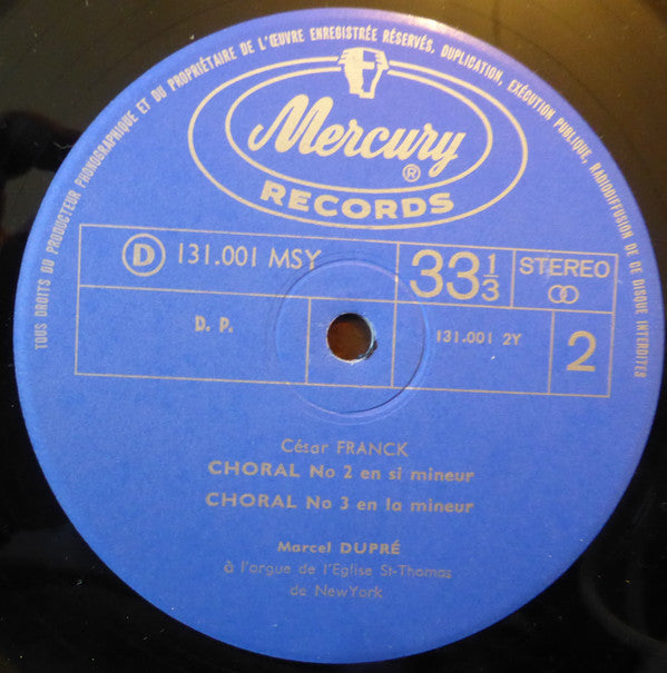 César Franck – Marcel Dupré : Pièce Héroïque / Trois Chorals (LP)