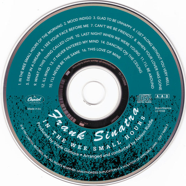 Frank Sinatra : In The Wee Small Hours (CD, Album, RE)