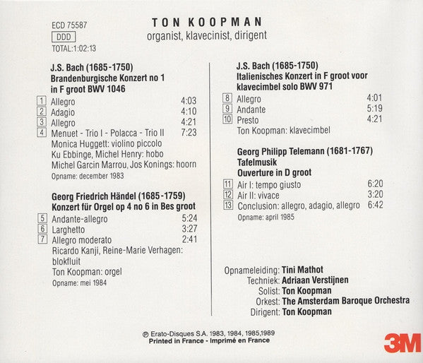 Ton Koopman : Stichting 3m Muzieklaureat (CD)